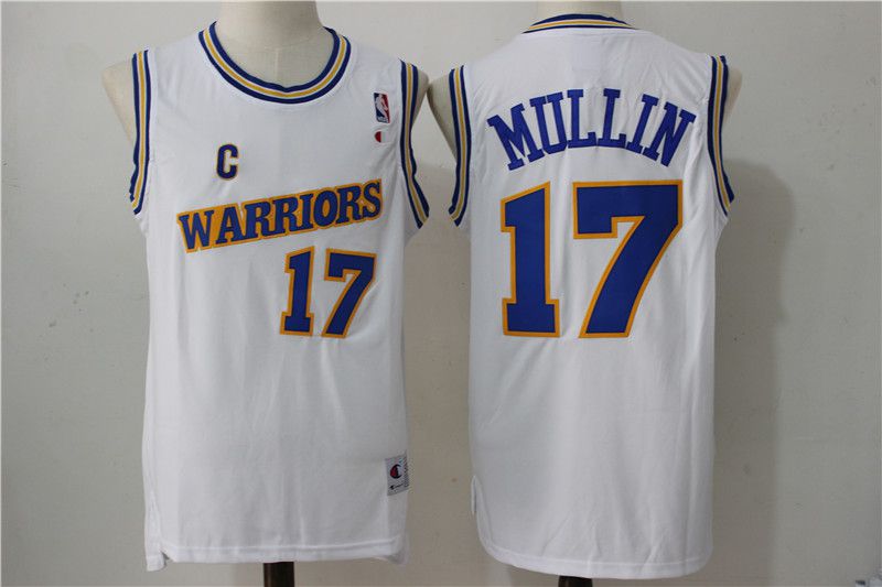 Men Golden State Warriors #17 Mullin White Throwback NBA Jerseys->golden state warriors->NBA Jersey